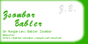 zsombor babler business card